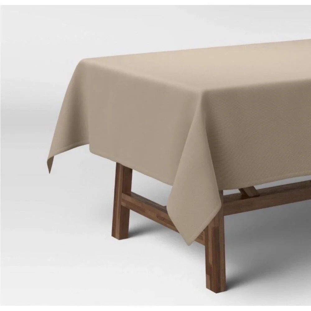 Threshold 120” x 60” Natural Solid Tablecloth Farmhouse Cotton Rectangle NEW